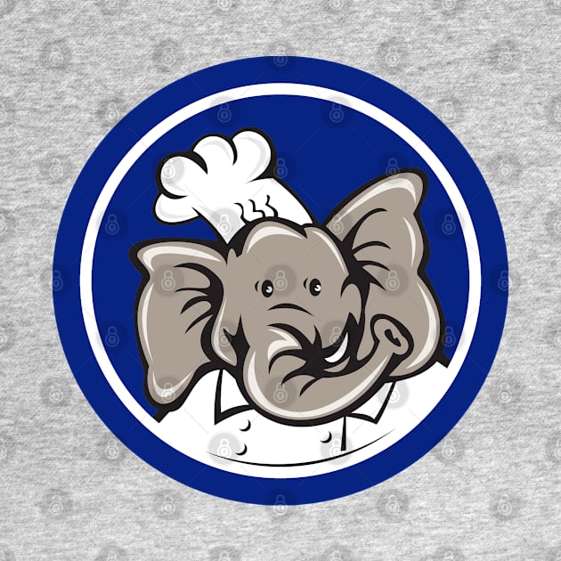 Blue elephant head wearing chef hat by nsmar4211